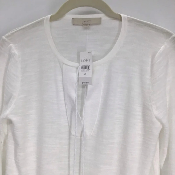 Loft Women’s Tunic Blouse Tie Cotton Lightweight Layer Top/Blouse NWT Size XS - Picture 3 of 7